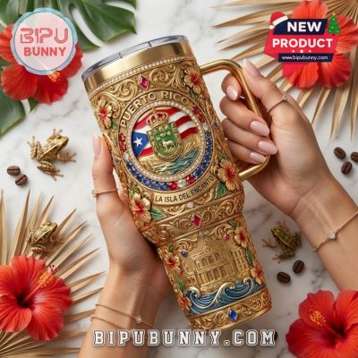 Puerto Rico 40oz Tumbler With Handle