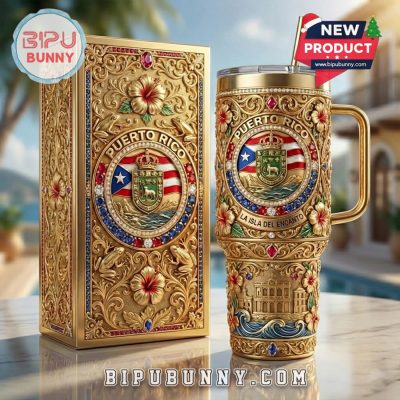 Puerto Rico 40oz Tumbler With Handle