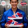 Custom-designed sneakers featuring Puerto Rico's World Baseball Classic 2026 colors and logos, with customizable name option.