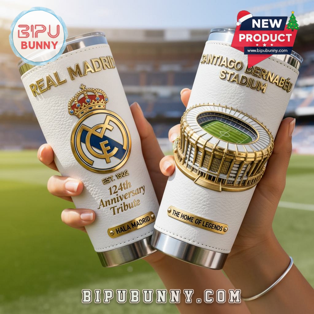 Real Madrid FC 124th Anniversary Premium Stainless Tumbler Real Madrid FC 124th Anniversary Premium Stainless Tumbler