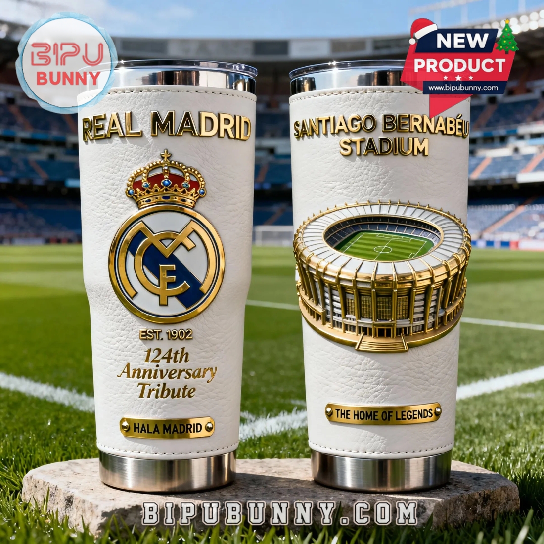 Real Madrid FC 124th Anniversary Premium Stainless Tumbler Real Madrid FC 124th Anniversary Premium Stainless Tumbler