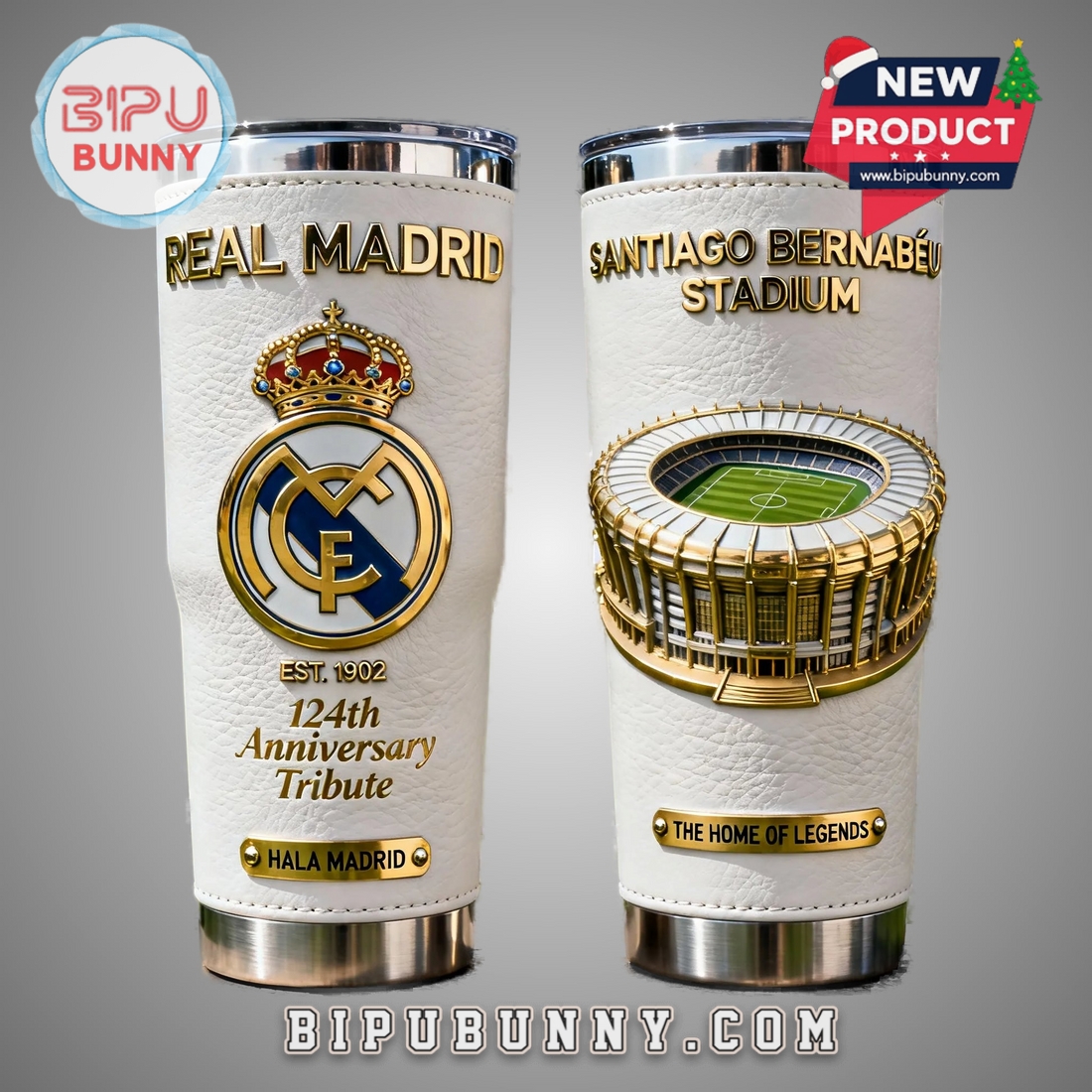 Real Madrid FC 124th Anniversary Premium Stainless Tumbler Real Madrid FC 124th Anniversary Premium Stainless Tumbler