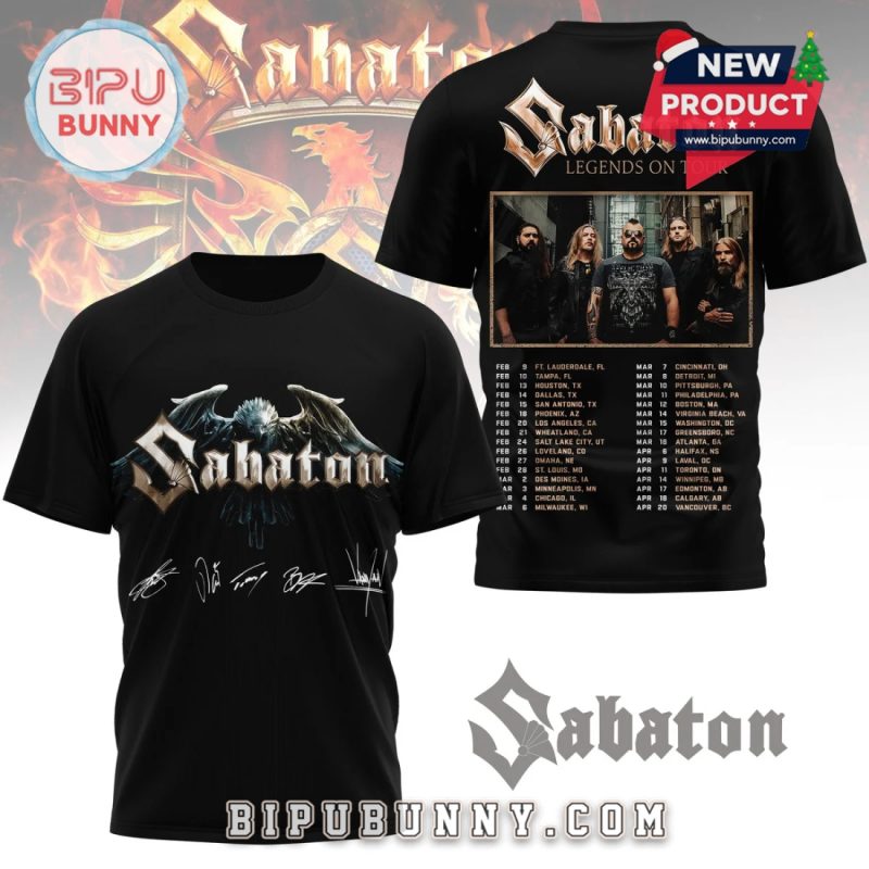 Sabaton Legends On Tour 2026 Signatures 3D Shirt Sabaton Legends On Tour 2026 Signatures 3D Shirt