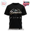 Black tee with the band name Sabaton above an eagle image, and band member signatures below!