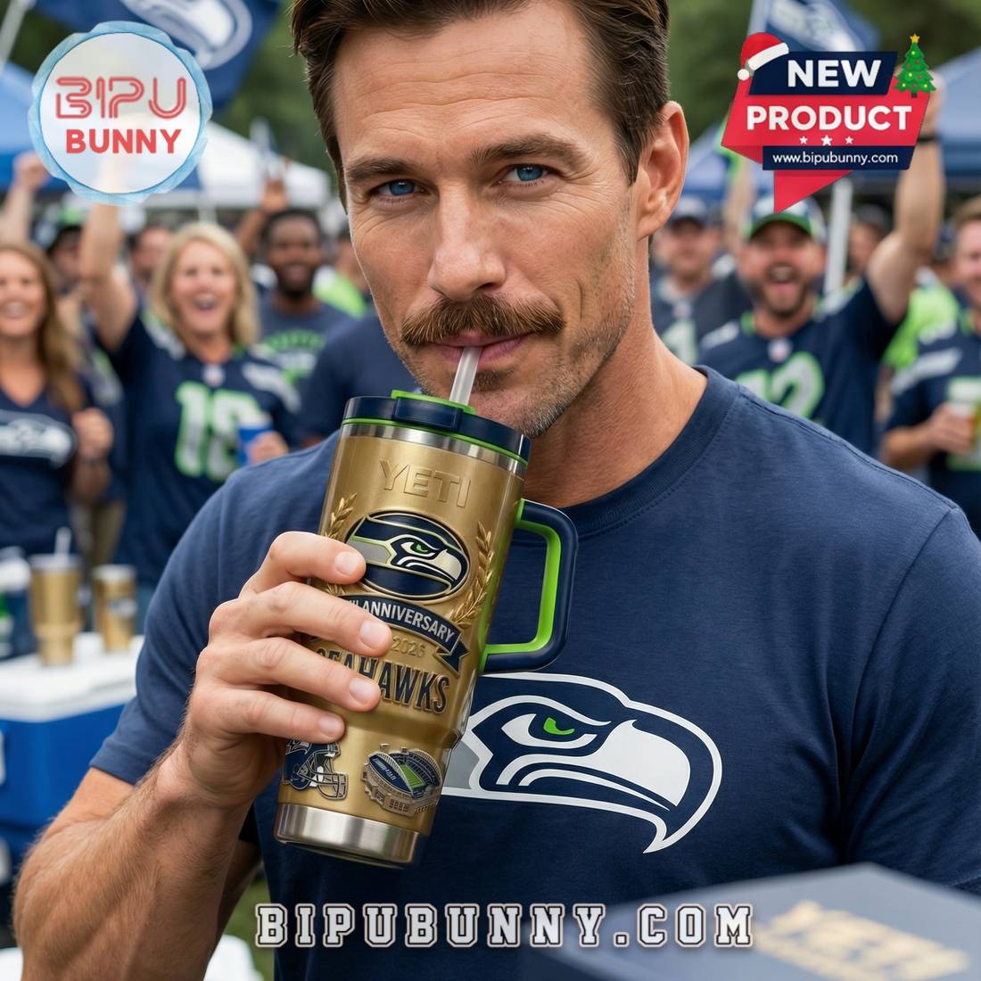 Seattle Seahawks 50th Anniversary Gold Yeti Tumbler Seattle Seahawks 50th Anniversary Gold Yeti Tumbler