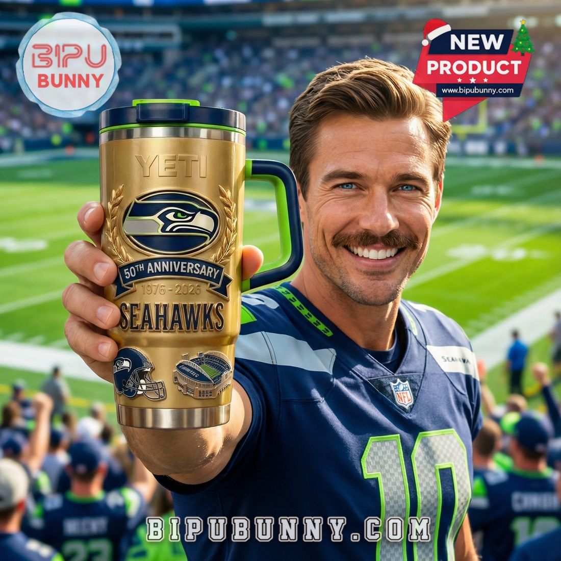 Seattle Seahawks 50th Anniversary Gold Yeti Tumbler Seattle Seahawks 50th Anniversary Gold Yeti Tumbler