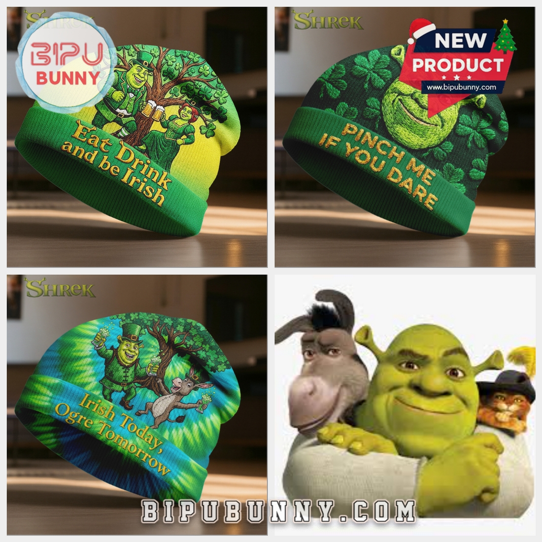 Shrek St Patricks Day Beanie Hat Shrek St Patricks Day Beanie Hat