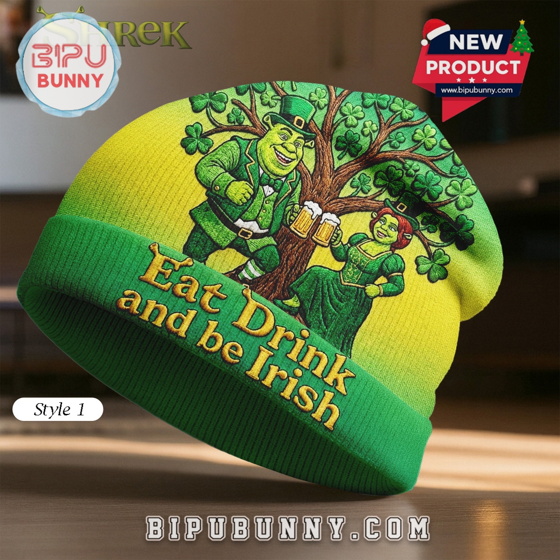 Shrek St Patricks Day Beanie Hat Shrek St Patricks Day Beanie Hat