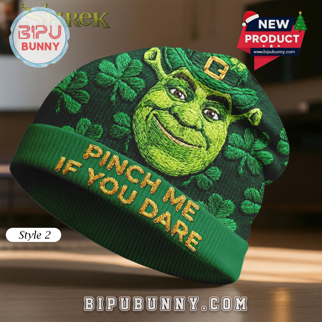Shrek St Patricks Day Beanie Hat Shrek St Patricks Day Beanie Hat