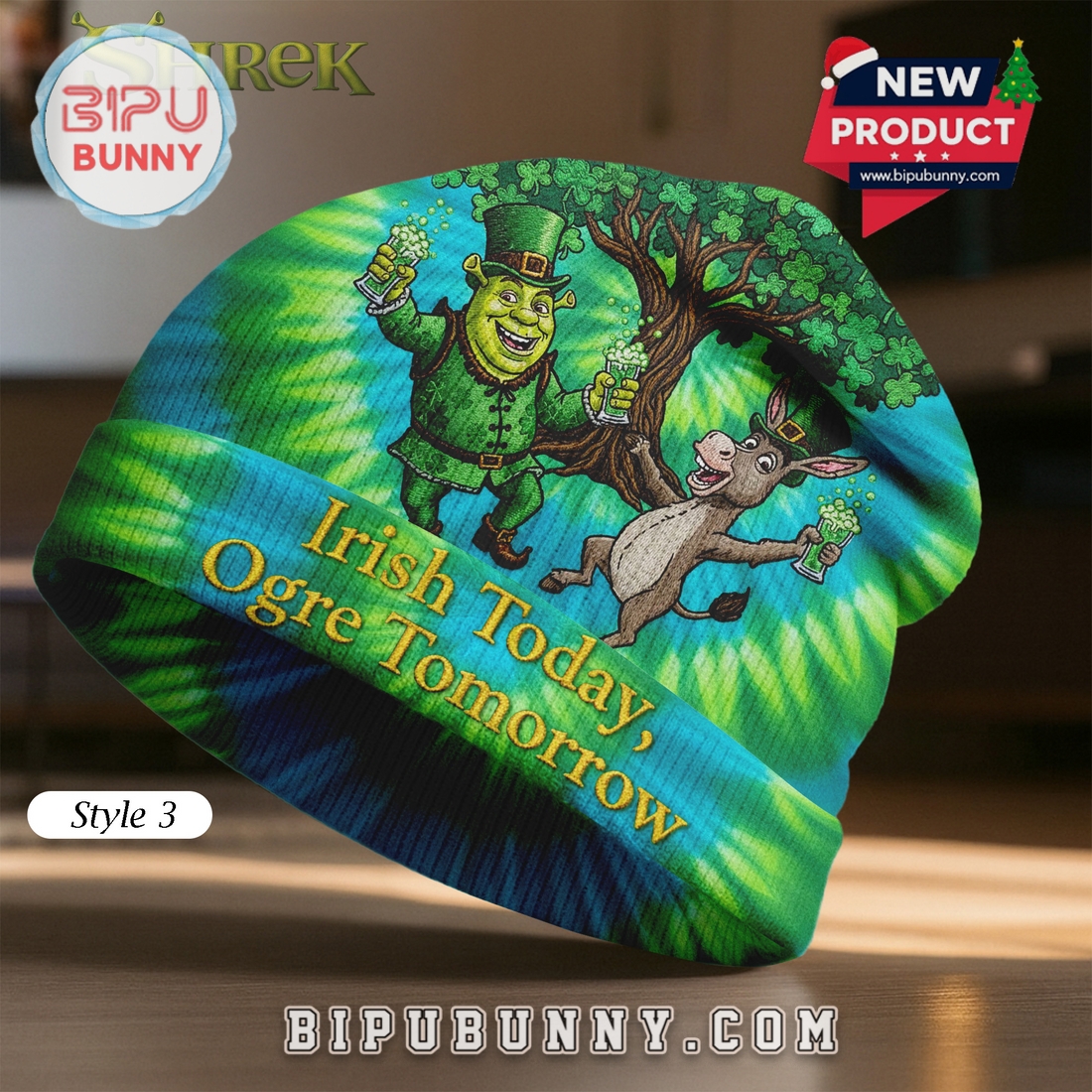 Shrek St Patricks Day Beanie Hat Shrek St Patricks Day Beanie Hat