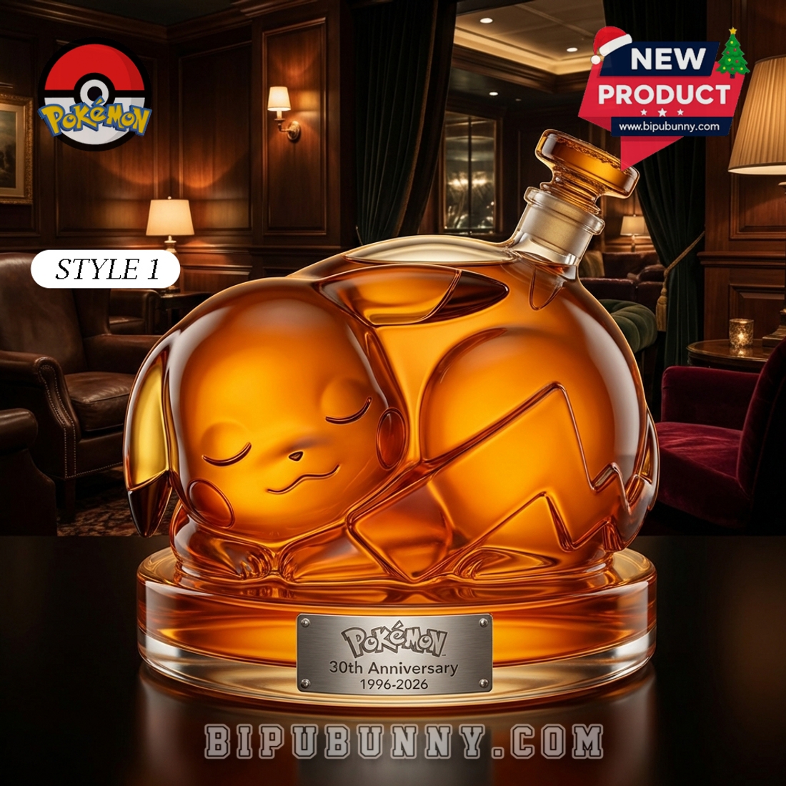 Sleeping Pikachu Pokémon 30th Anniversary Whiskey Bottle Sleeping Pikachu Pokémon 30th Anniversary Whiskey Bottle