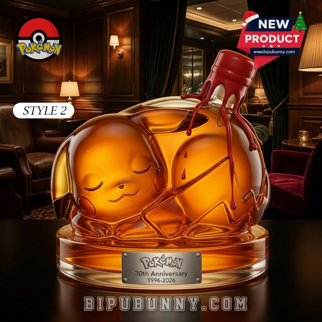 Sleeping Pikachu Pokémon 30th Anniversary Whiskey Bottle Sleeping Pikachu Pokémon 30th Anniversary Whiskey Bottle