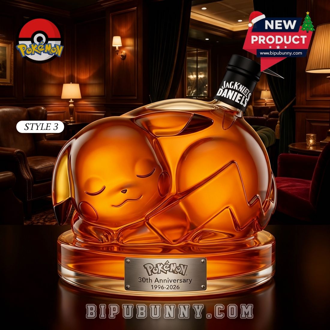 Sleeping Pikachu Pokémon 30th Anniversary Whiskey Bottle Sleeping Pikachu Pokémon 30th Anniversary Whiskey Bottle