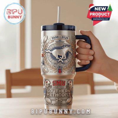 SMU Mustangs 25th Anniversary 40oz Tumbler With Handle