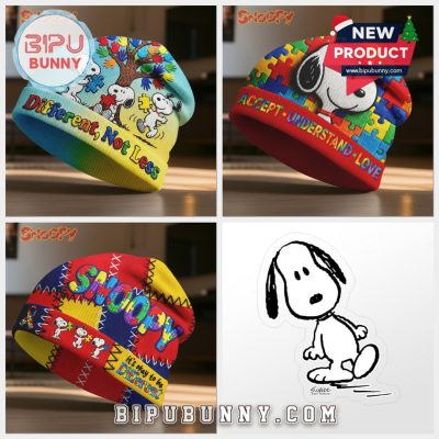 Snoopy Autism Awareness Beanie Hat