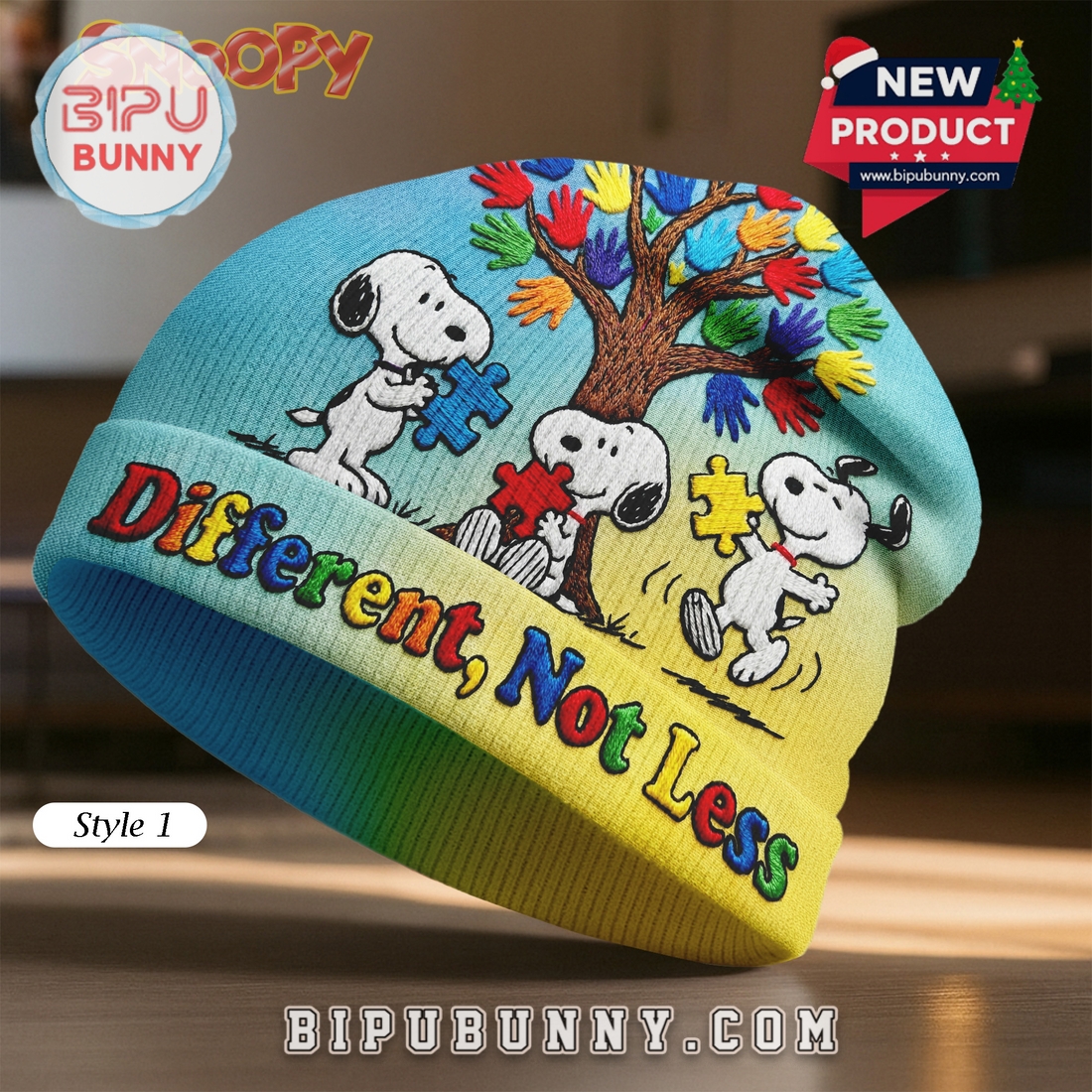 Snoopy Autism Awareness Beanie Hat Snoopy Autism Awareness Beanie Hat