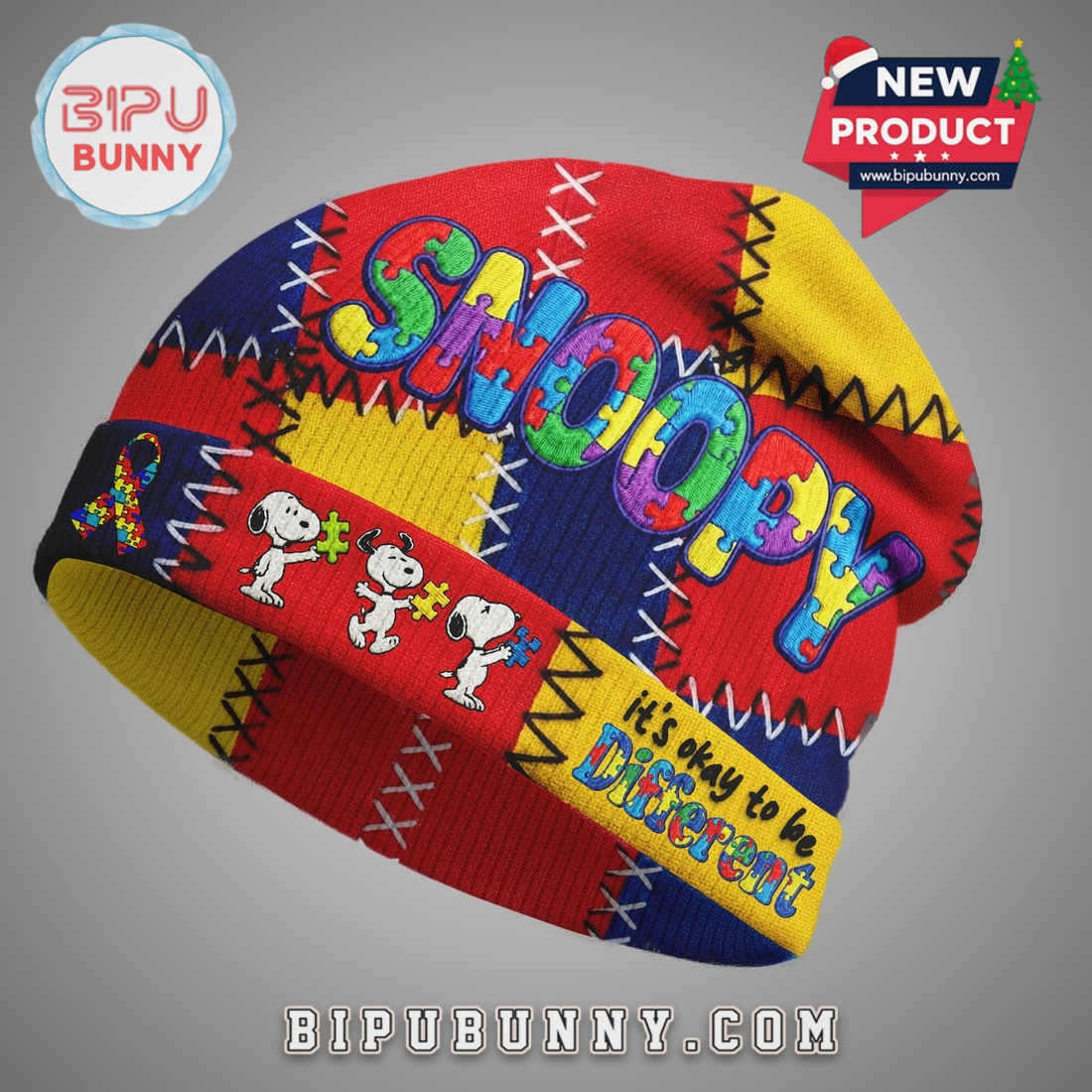 Snoopy Autism Awareness Beanie Hat Snoopy Autism Awareness Beanie Hat