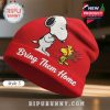 Red beanie with Snoopy and Woodstock embroidered design, featuring 'Bring Them Home' text.!