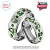Snoopy St. Patrick's Day Silver Tungsten Ring - Celebrate in style with this unique good luck charm!