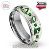 Snoopy St. Patrick's Day Tungsten Ring - Silver band featuring Snoopy and festive shamrocks.