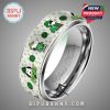 Snoopy St. Patrick's Day Ring - Silver Tungsten band featuring Snoopy and shamrocks.