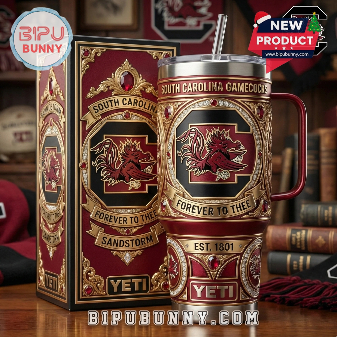South Carolina Gamecocks 40oz Tumbler With Handle South Carolina Gamecocks 40oz Tumbler With Handle