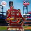 St. Louis Cardinals logo-shaped bottle with crown-shaped lid and cardinal birds.