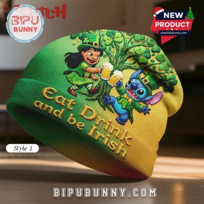 Stitch St Patricks Day Beanie Hat