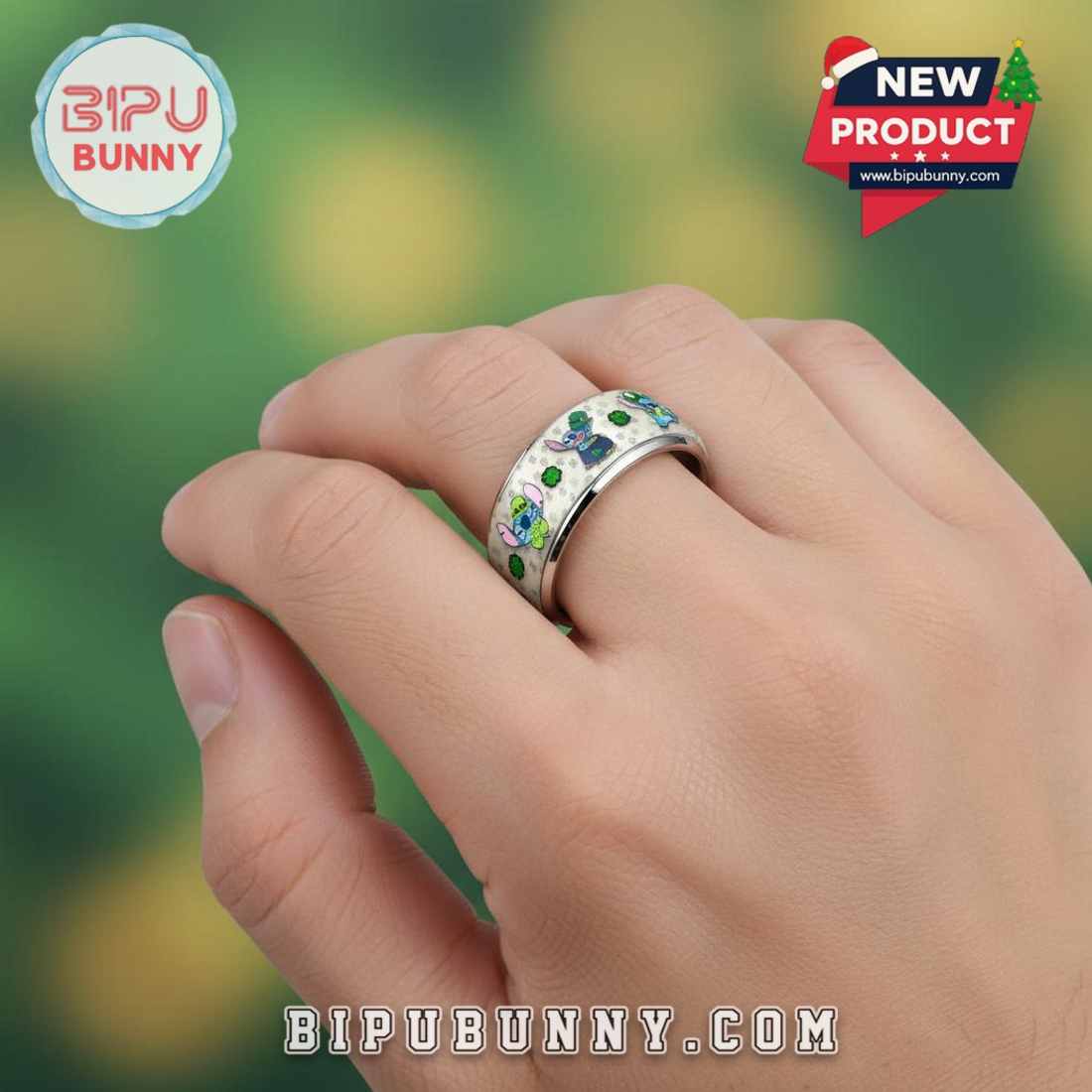 Stitch St. Patrick’s Day Silver Tungsten Ring Stitch St. Patrick’s Day Silver Tungsten Ring