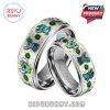 Stitch St Patrick's Day Ring - Silver Tungsten band featuring festive Stitch design. Perfect for Disney & St Paddy's fans!