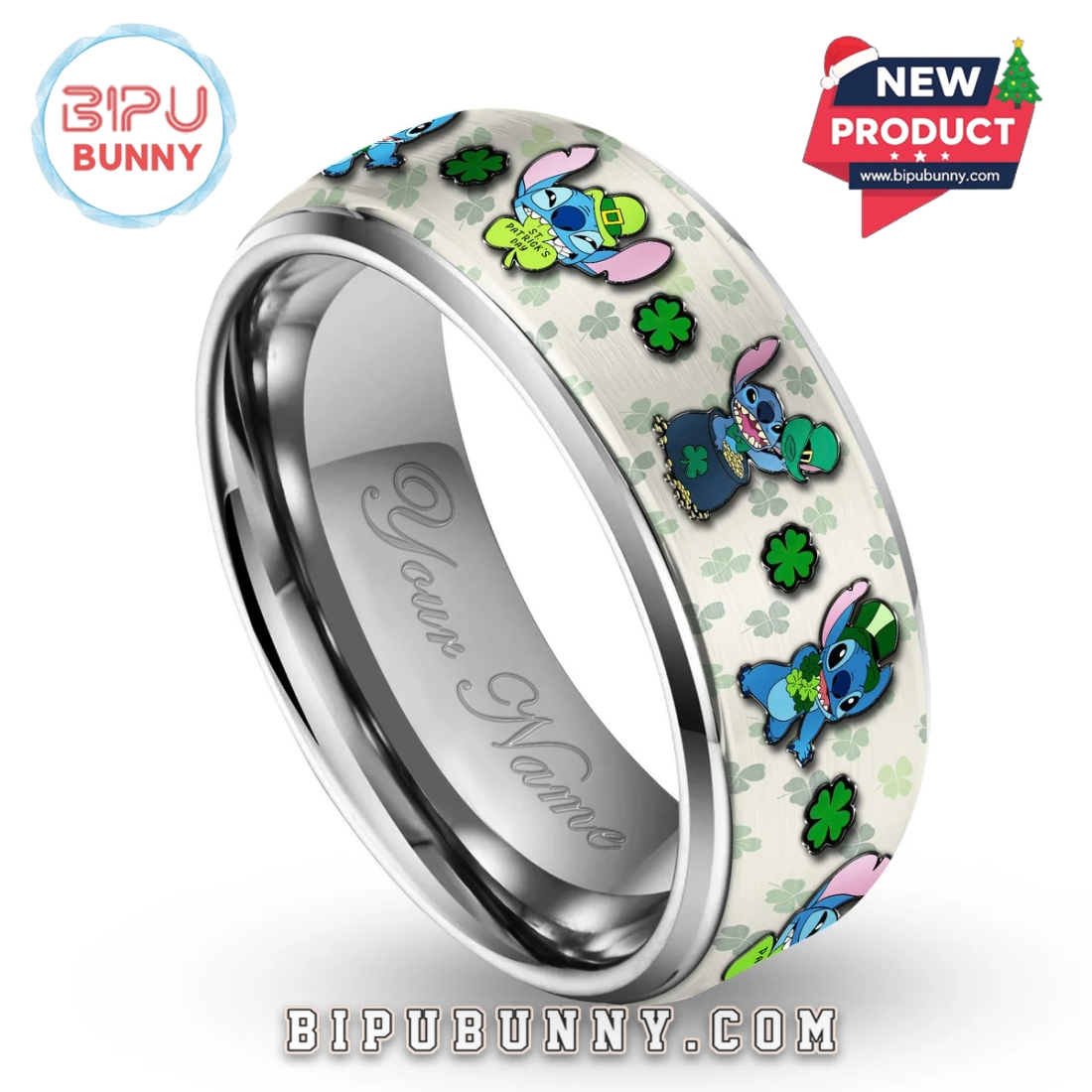 Stitch St. Patrick’s Day Silver Tungsten Ring Stitch St. Patrick’s Day Silver Tungsten Ring