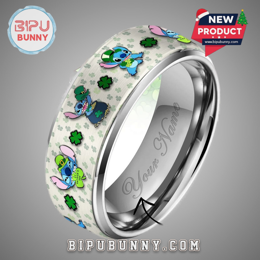 Stitch St. Patrick’s Day Silver Tungsten Ring Stitch St. Patrick’s Day Silver Tungsten Ring