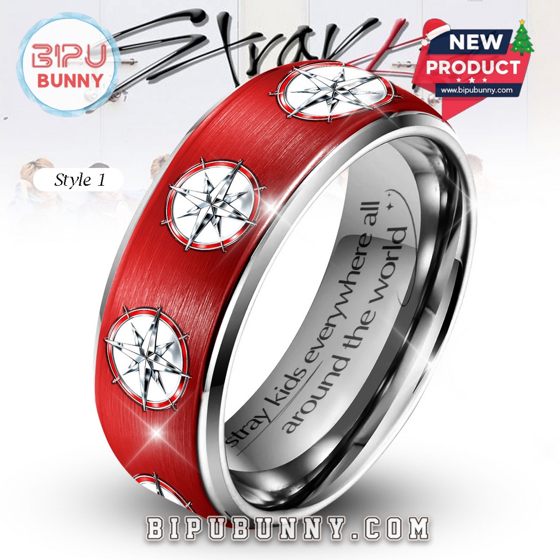 Stray Kids Silver Tungsten Ring Stray Kids Silver Tungsten Ring