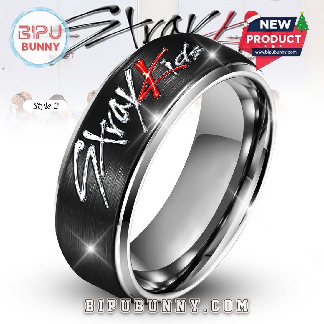 Stray Kids Silver Tungsten Ring Stray Kids Silver Tungsten Ring