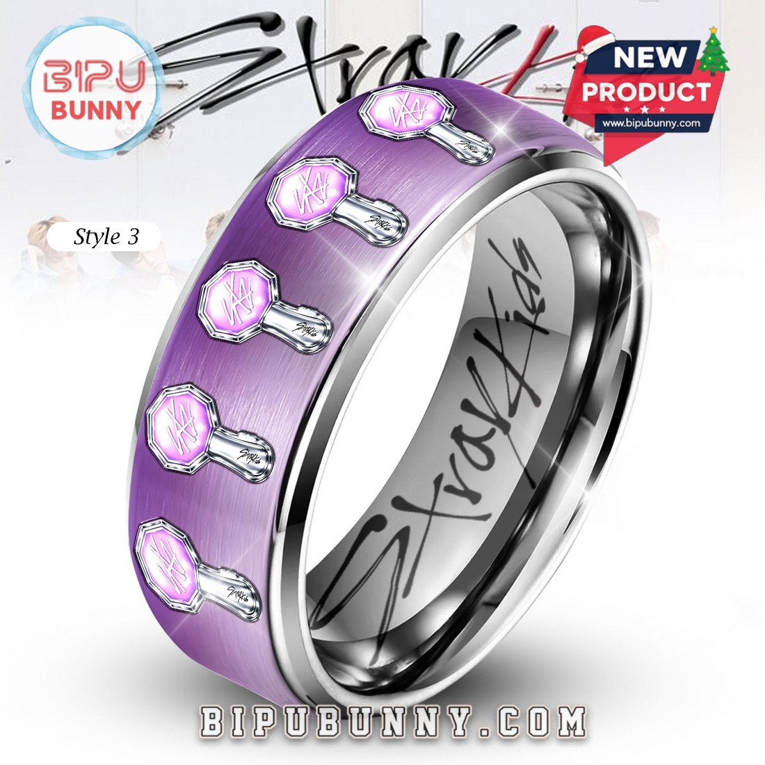 Stray Kids Silver Tungsten Ring Stray Kids Silver Tungsten Ring