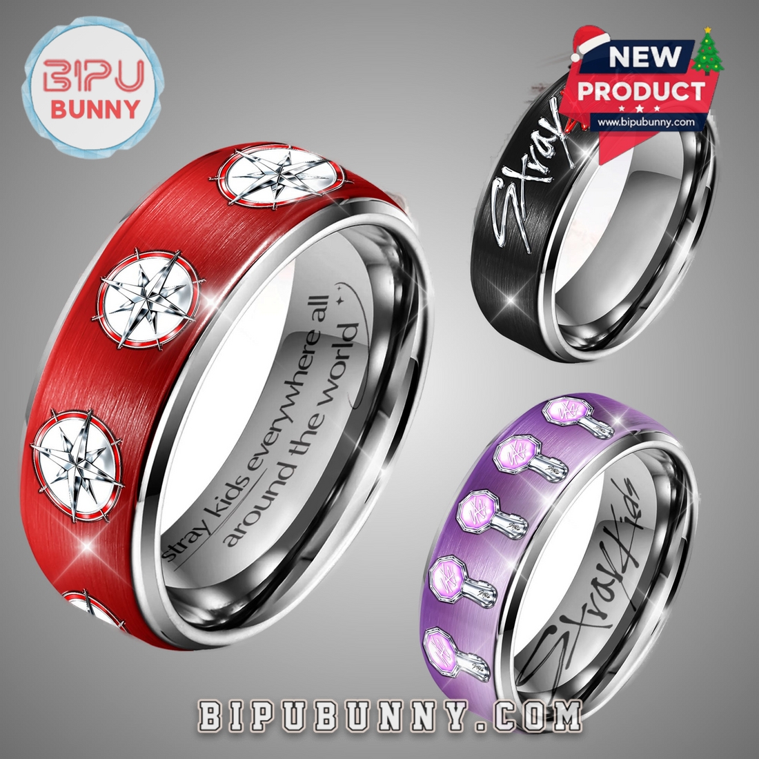 Stray Kids Silver Tungsten Ring Stray Kids Silver Tungsten Ring