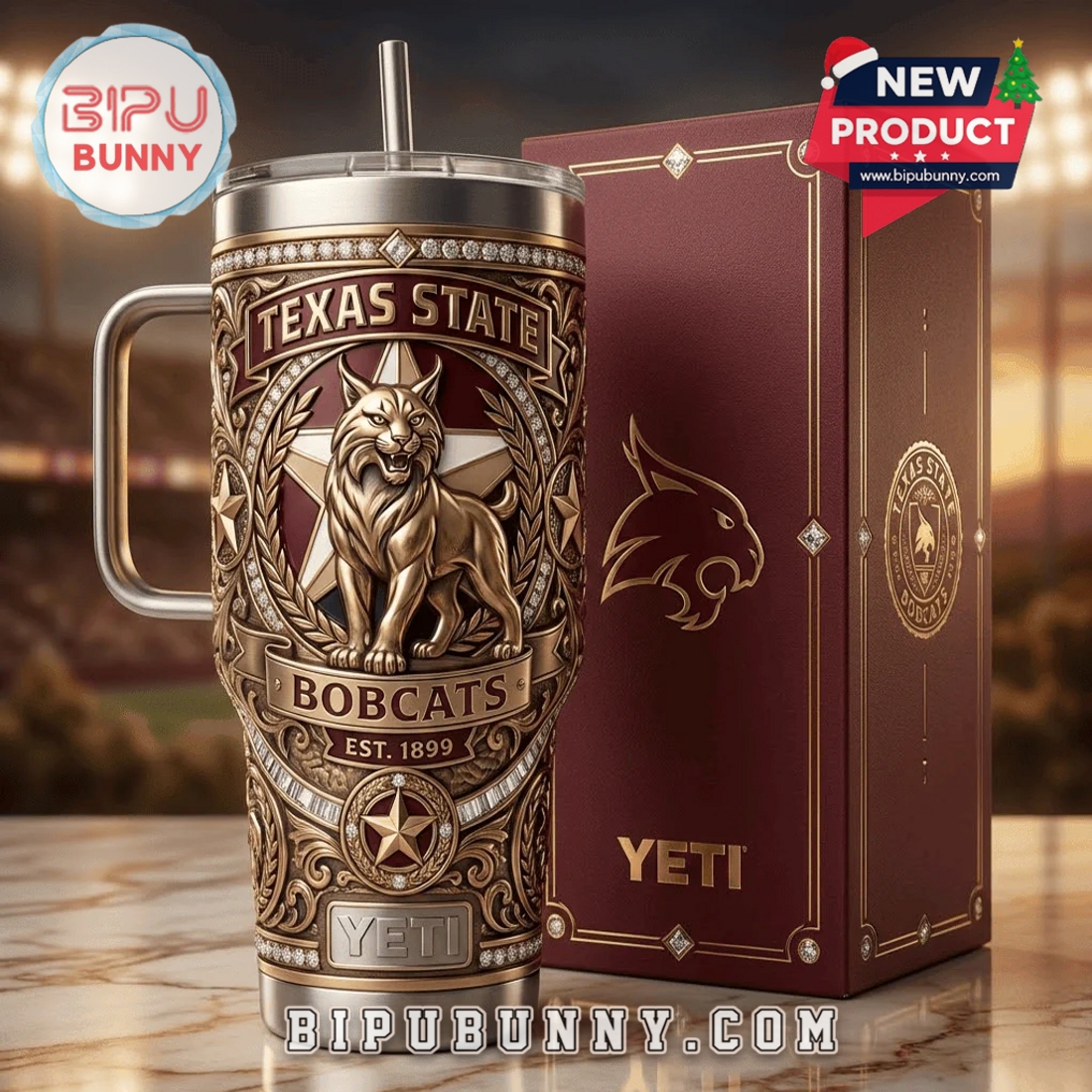 Texas State Bobcats 40oz Tumbler With Handle Texas State Bobcats 40oz Tumbler With Handle