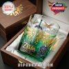 Whiskey glass with Zelda-themed 3D artwork inside a wooden collector box, showcasing golden accents, fantasy symbols, and Skyward Sword elements!