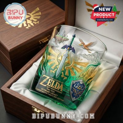 The Legend of Zelda 40th Anniversary Whiskey Glass