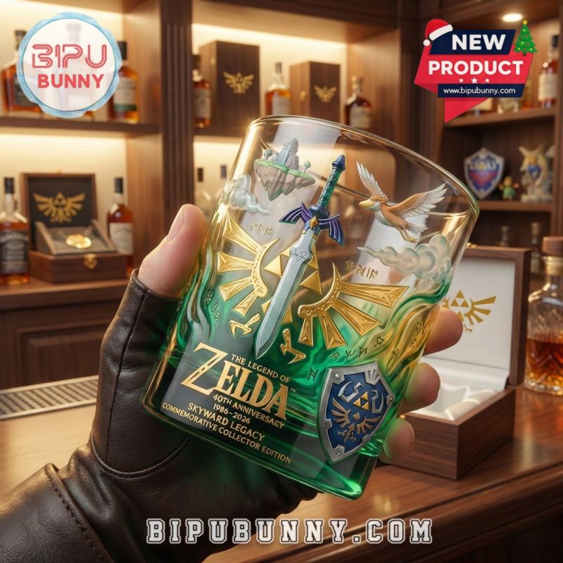 The Legend of Zelda 40th Anniversary Whiskey Glass