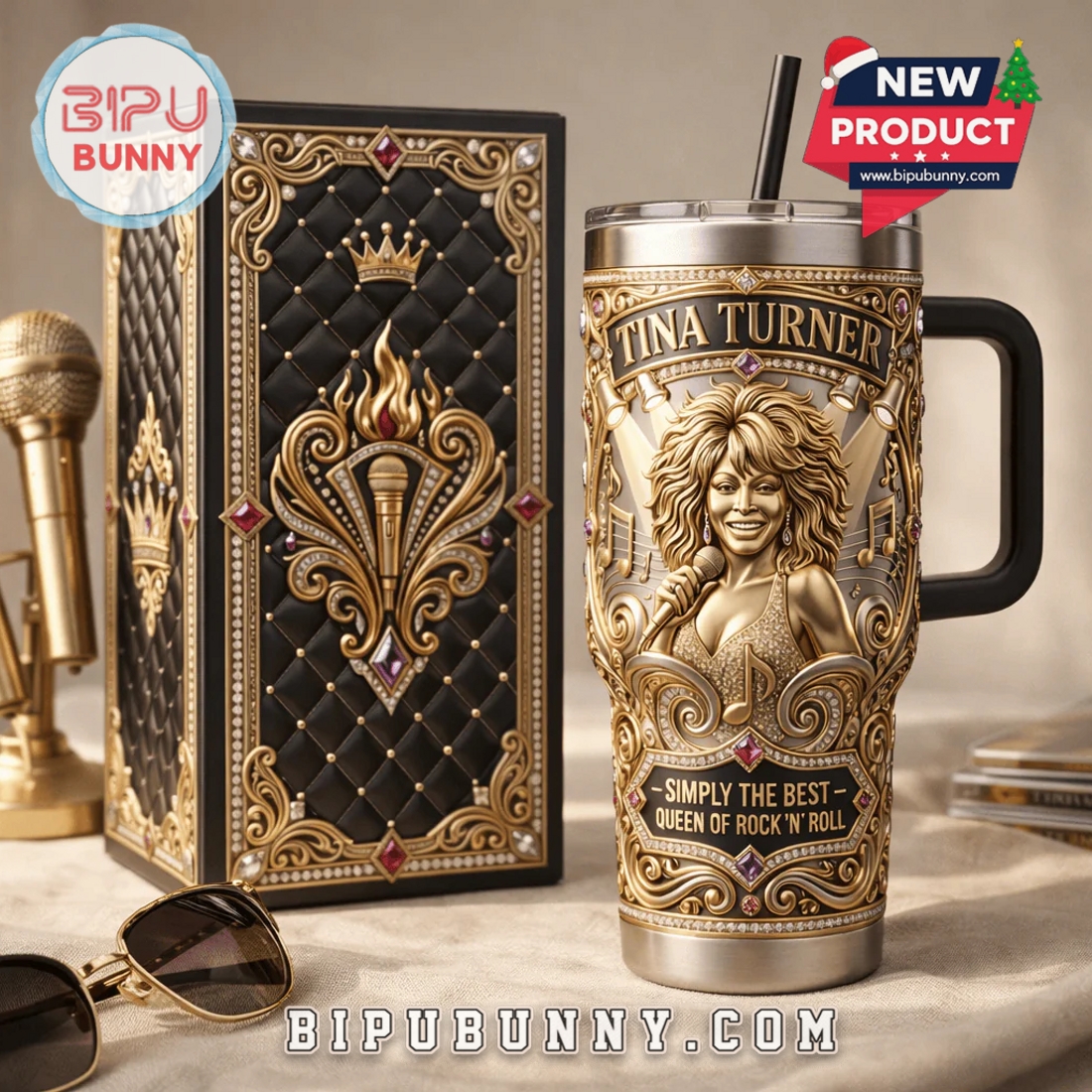 Tina Turner 40oz Tumbler With Handle Tina Turner 40oz Tumbler With Handle