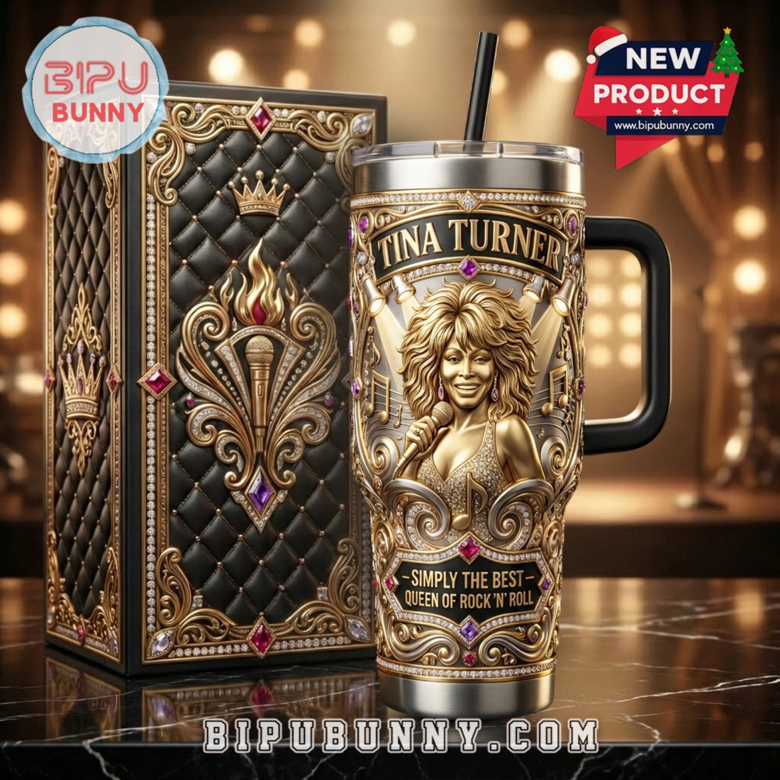 Tina Turner 40oz Tumbler With Handle Tina Turner 40oz Tumbler With Handle