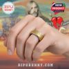 Tom Petty Heartbreakers Ring - Silver Tungsten, engraved band detail.