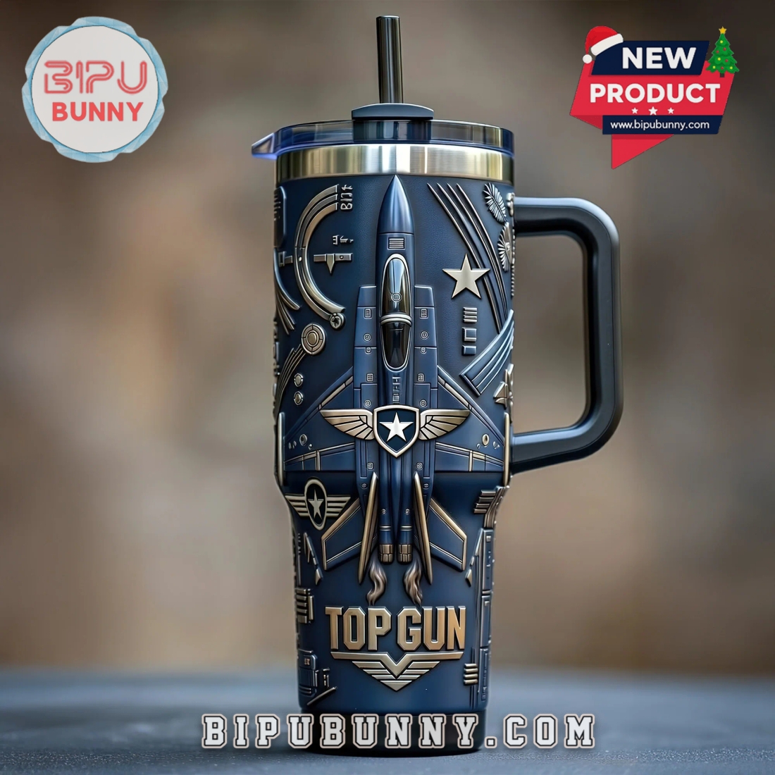 Top Gun 40oz Tumbler With Handle Top Gun 40oz Tumbler With Handle