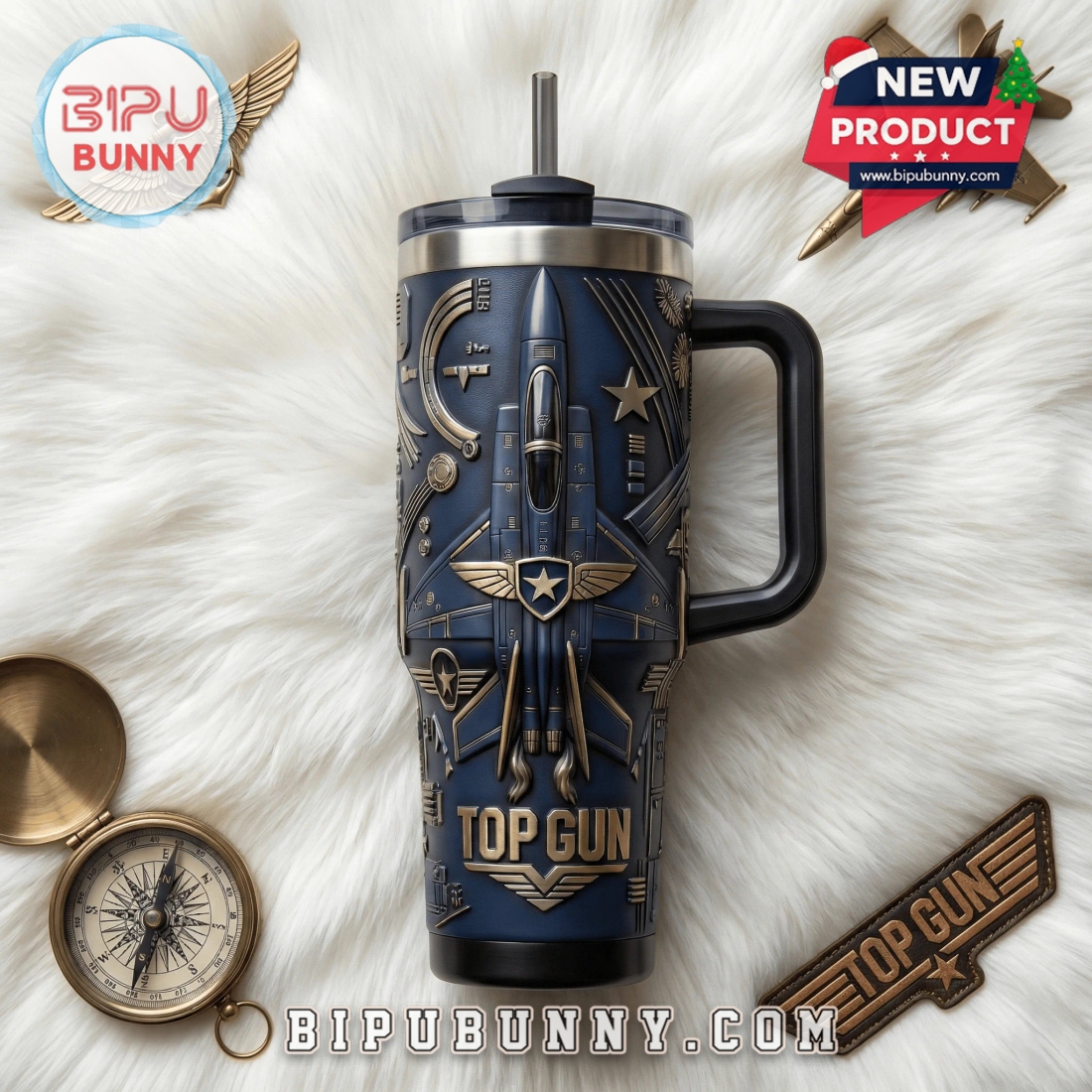 Top Gun 40oz Tumbler With Handle Top Gun 40oz Tumbler With Handle