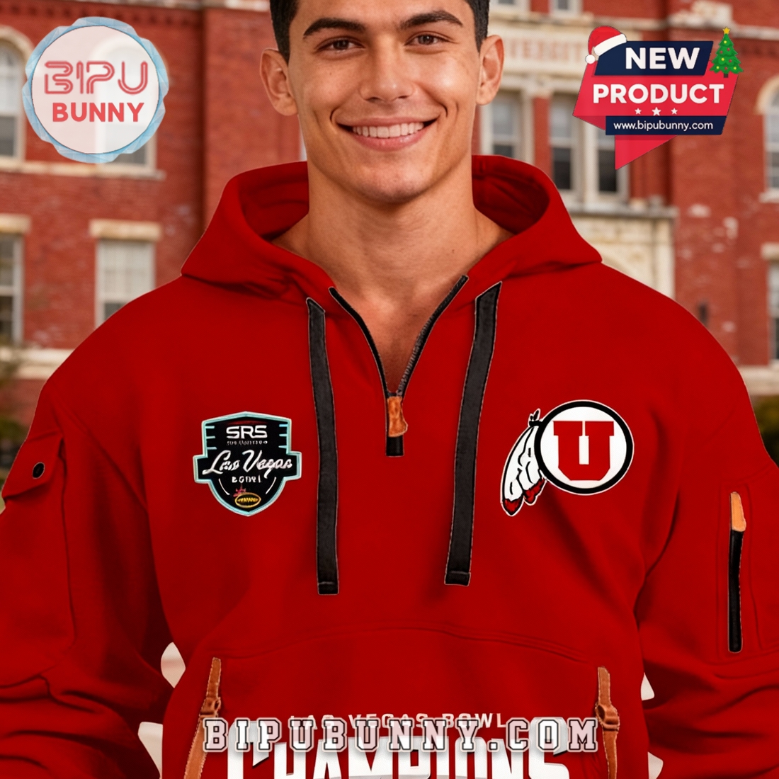 Utah Utes 2026 Sugar Bowl Champions Quarter-Zip Hoodie Utah Utes 2026 Sugar Bowl Champions Quarter-Zip Hoodie