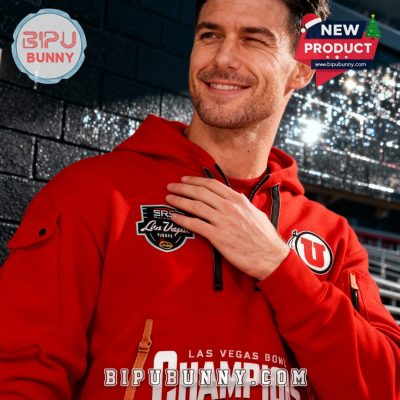 Utah Utes Las Vegas Bowl Champions 2026 Red Quarter-Zip Hoodie