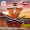 Virginia Cavaliers glass bottle with black stopper and crossed swords emblem against stadium background!