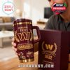 Washington Commanders insulated tumbler with handle straw and gift box held indoors!