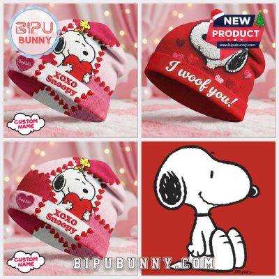 XOXO Snoopy Valentine Day Beanie Hat